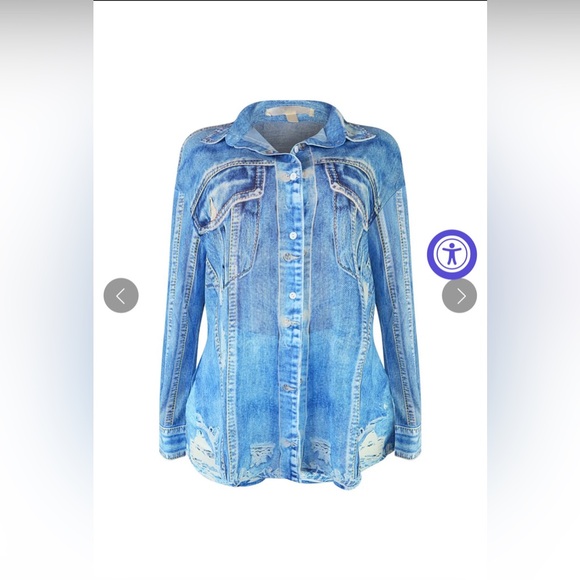 All In Denim Printed Short Set - Picture 5 of 8